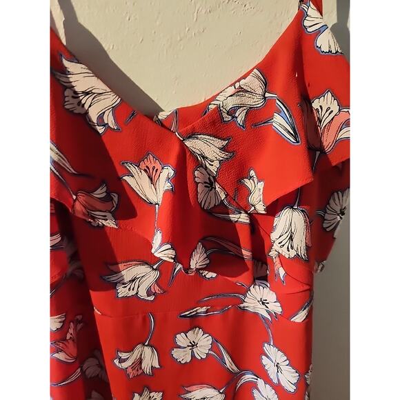 Roz & Ali Maxi Spaghetti Strap Dress Floral Blue Red White Tropical Size 12P - Picture 4 of 10